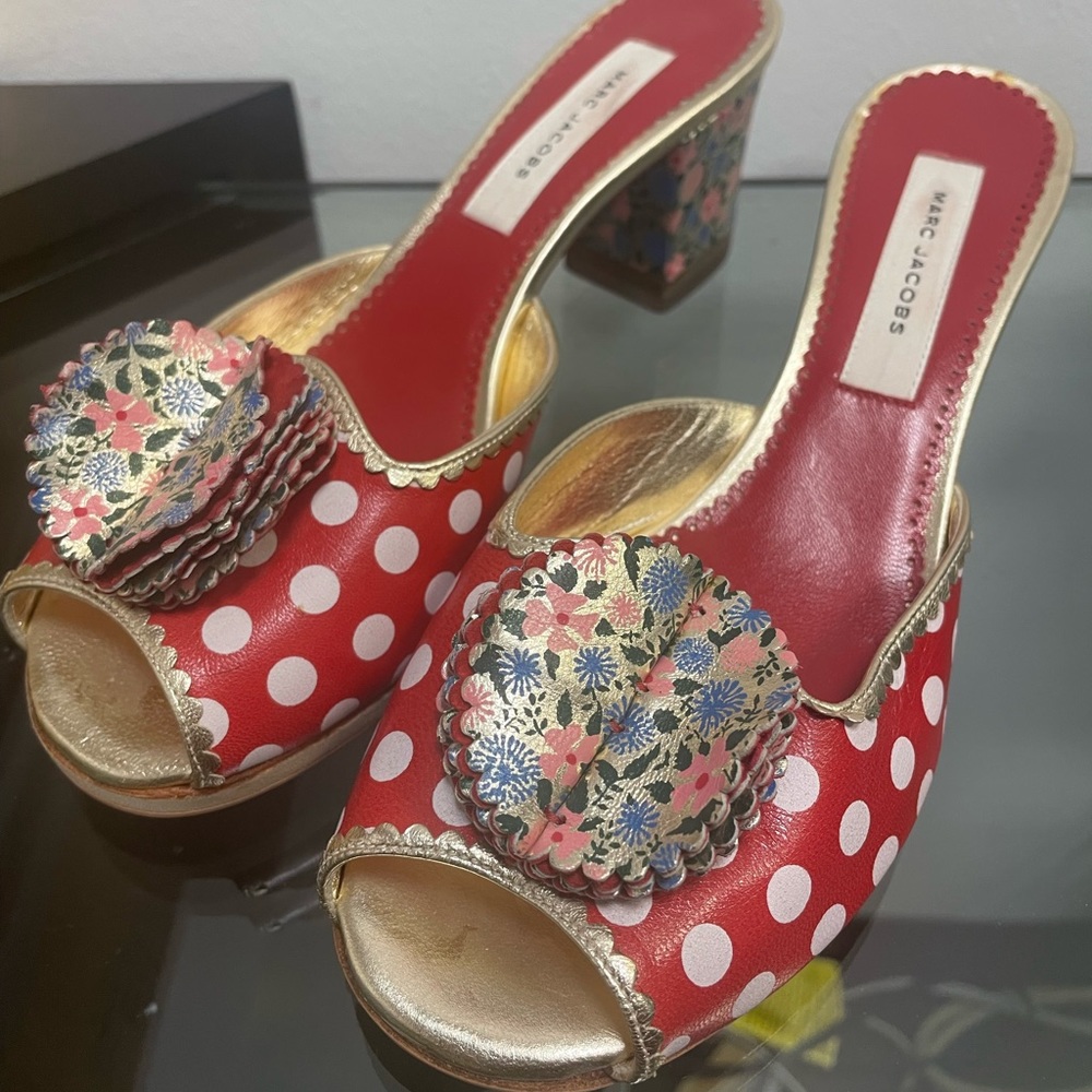 Marc Jacob’s red and white polka dot heels